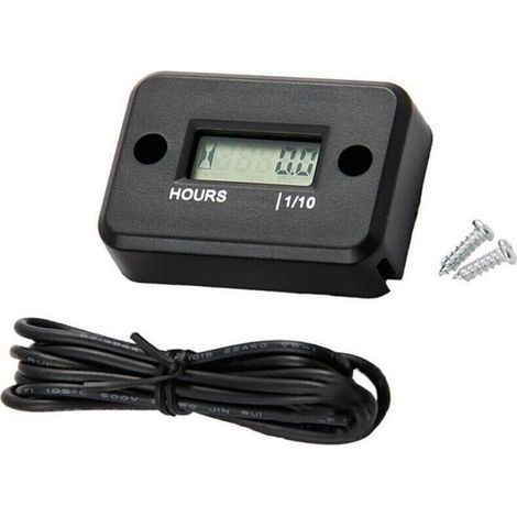 BUNTHAUS Csparkv – Compteur horaire numérique LCD pour moto, quad, tondeuse – Résistant à l'eau – Installation facile – Suivi précis des heures de fonctionnement