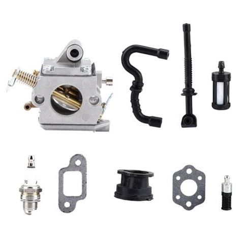 Carburateur pour tronçonneuse STIHL MS170 MS180 – Installation facile – Compatible modèles 017 018 – Métal durable pour performance fiable (1/5)