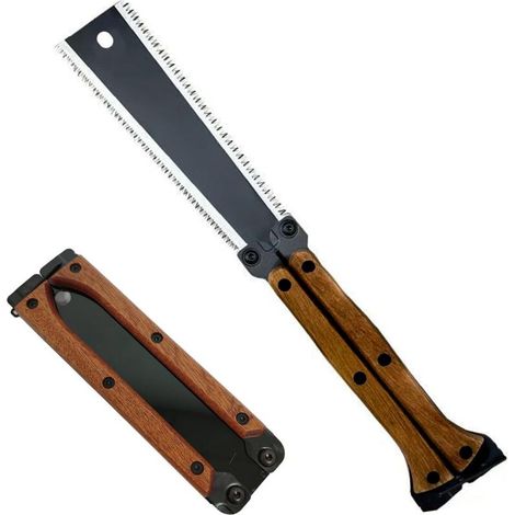 16cm Folding Japanese Saw, Hand Saw with 13/14 TPI Double Cutting Edge, Manual with SK5 Blade and Grinding Teeth on Three Sides for DIY and Woodworking (1/5)