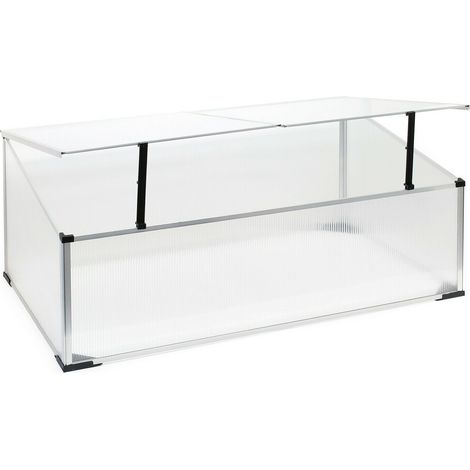 Mini serre de jardin en aluminium et polycarbonate 100 x 60 x40 cm ouverture par vérin potager