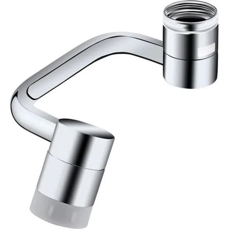 Rallonge de robinet rotatif à 1080 degrés, bras universel mécanique en métal en forme de U, modèle double, filtre anti-éclaboussures, robinet de salle de bain. (1/5)