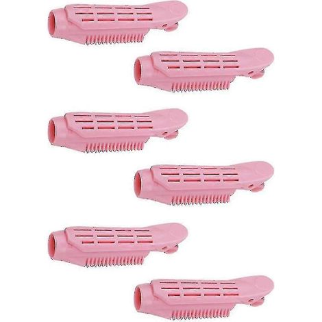 6 Stück flauschige Haarspangen, Haaransatzlocken, DIY-Haarstyling-Clips, Styling-Werkzeug, pink (1/5)