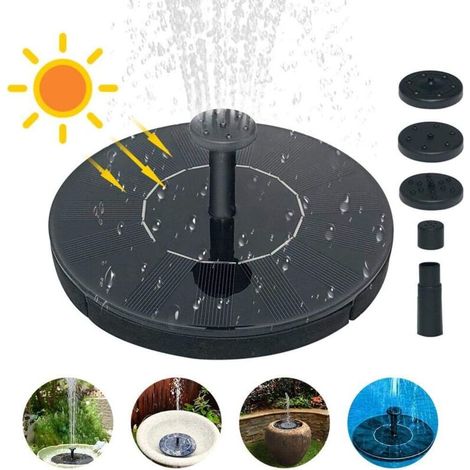Fontaine flottante solaire, pompe à eau solaire 1,5 W pour pompe à fontaine bain d'oiseau petit bassin aquarium... - RWJardin / bassins d'ornement / fontaines pour bassins d'ornement
