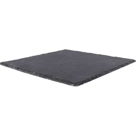 Plat de Présentation en Ardoise Noire Carrée pour Sushis et Steak, Assiette de Banquet Élégante en Pierre Naturelle, pour Anniversaires et Graduations (1/5)