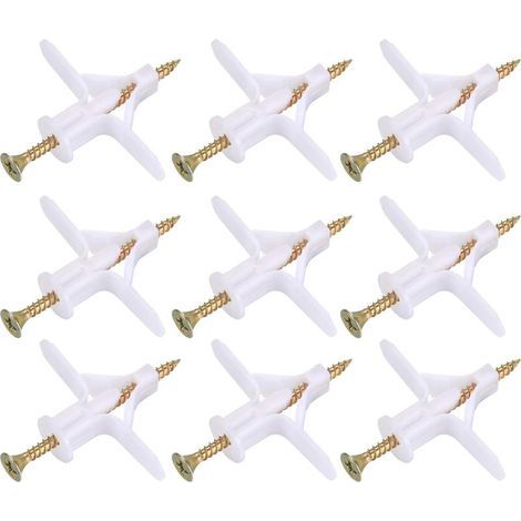 100 Pièces Fixations pour Plaques de Plâtre (50 Chevilles, 50 Vis), Chevilles Et Vis pour Plaques de Plâtre, Ancres Chevilles et Vis pour Fixations Murales Creuses Cloisons Sèches (1/5)