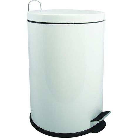 Papelera con pedal Acero 20L Blanco MSV (1/5)