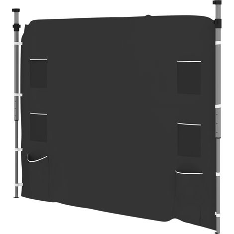 Outsunny Side Panel for 3x3 m Pop Up Gazebos, 1 Pack Sidewall Only, Black (1/5)