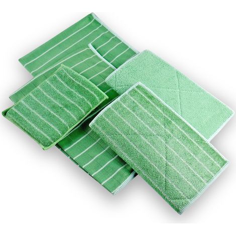 Microfibre Bambou sans Trace – Lot de 5 Lingettes Ultra Absorbantes pour Vitres, INOX, Cuisine, Voiture (1/4)