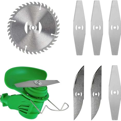 7 Pcs Grass Cutter Blades 15cm Metal Brush Cutter Blade Kit Replacement Blades for Electric Edger Trimmer Universal Accessories for Garden and Brambles, Hole Diameter 5mm (1/5)