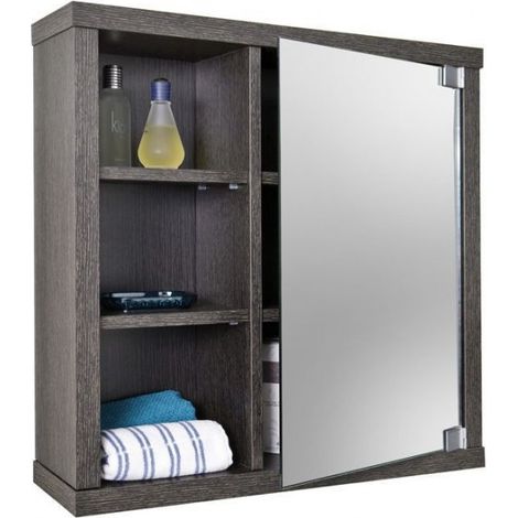 Armoire de toilette Gala 8910 TOPKIT avec miroir Armoire de toilette Dimensions : 60x60x18 cm Wengué (1/5)