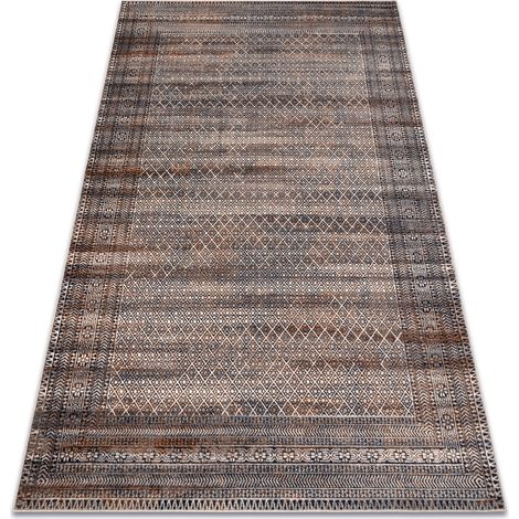 Teppich Wolle NAIN Rahmen, Rauten 1277/51655 beige / grau / braun multicolour 120x170 cm