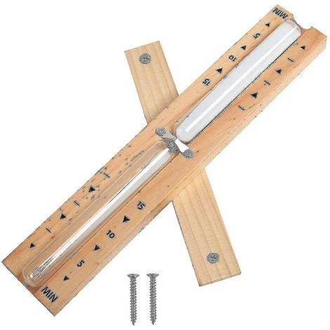 2023, Accessoires pour sauna, sablier, sablier de sauna naturel avec 2 vis en acier inoxydable, pour saunas, hammams, douches, bains, 1 (1/3)