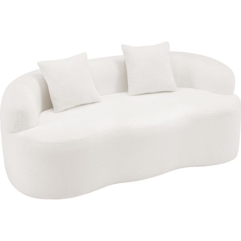 CHICFURN Divano loveseat 170x89x70 cm bianco, per piccoli spazi, senza montaggio, 2 cuscini (1/5)