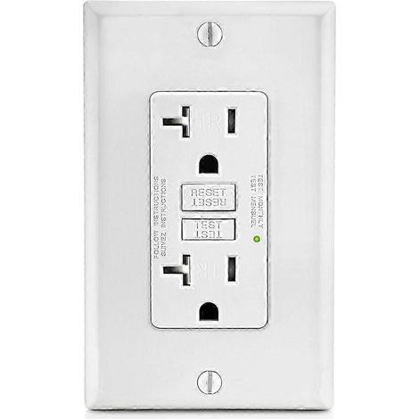 Prise GFCI 20 A, prise électrique GFI avec indicateur LED, disjoncteur différentiel 20 A avec protection anti-sabotage (1/5)