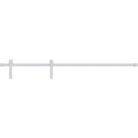 Maison Exclusive - Kit de quincaillerie de porte coulissante 183 cm Acier Blanc