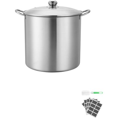 Mophorn Einkochtopf (19,86 L) mit Gestell, Edelstahl-Topf für Wasserbad mit Doppelgriff & Glasdeckel, geeignet für alle Herdarten: Induktion, Gas, Elektro, Glaskeramik und Halogen