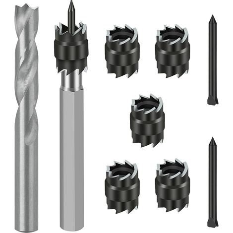 Coupeur de soudure par points, coupeur de trou de tôle, séparateur de panneau de décapant de poinçon pour l'outil de carrosserie automatique de soudage par perceuse électrique, 3/8 pouces, 9 pièces (1/5)