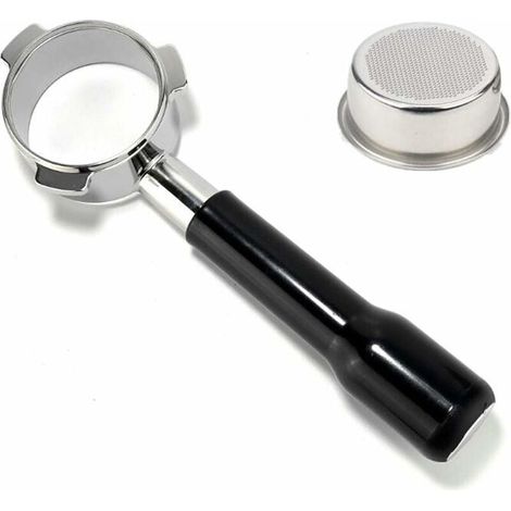 Ahlsen Porte-filtre Sans Fond 54 MM, Porte-filtre nu en Acier Inoxydable Pour Machine à Expresso Pour Breville 870/875/878/880 Avec Filtre à Panier,noir, (1/5)