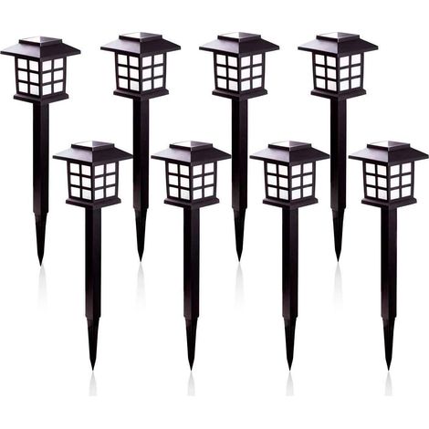 Vtizikl Lampes Solaires de Jardin - Éclairage Solaire Lumière Blanche Chaude et Solaire Étanche IP55 Pour extérieur Villa pelouse Jardin, Paysage, Allée, Cour, Patio (Lot de 8) (1/5)