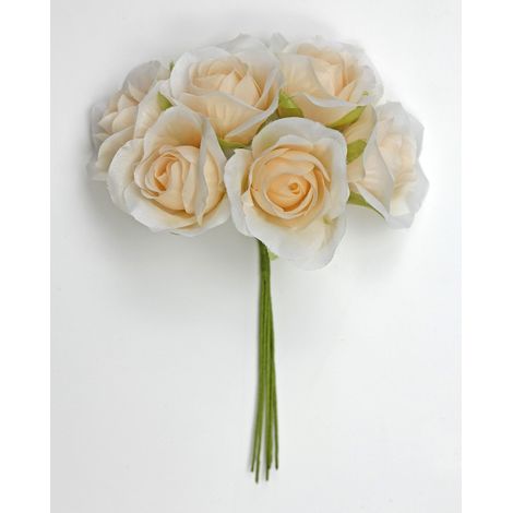 Linea Due Elle Bouquet Fiori Rosa Polyester D 3,5 Cm Cipria 36 Pz