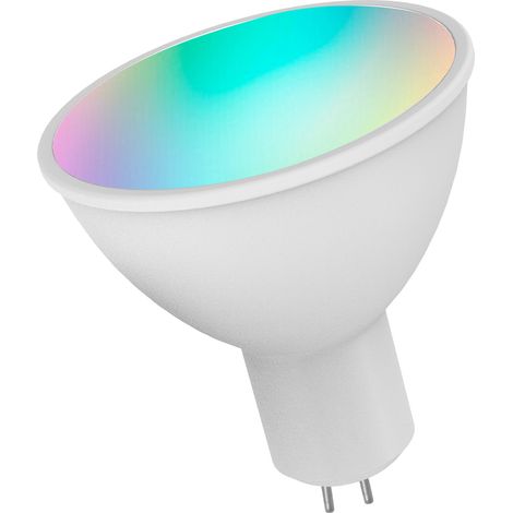 Ampoule connectée WiFi RGB+W+C LED 5W GU5.3, intensité variable, compatible avec Alexa Home, Tmall et Elf (commande vocale), 1 unité (1/5)