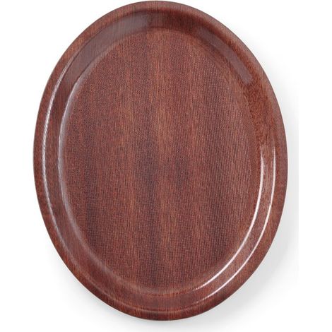 Rutschfestes Serviertablett aus Holz – oval, 20 x 26,5 cm (1/5)