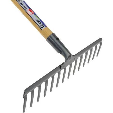 Herramienta de limpieza de jardín geko 14-tines mango madera 36 cm (1/3)