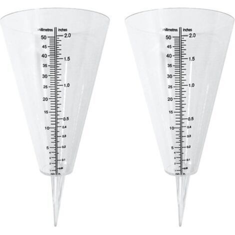 Pluviomètre, pluviometre Exterieur, 2 pluviomètres à cône Transparent avec Double échelle pour la Surveillance des précipitations dans Les Jardins, à lextérieur et sur Les balcons
