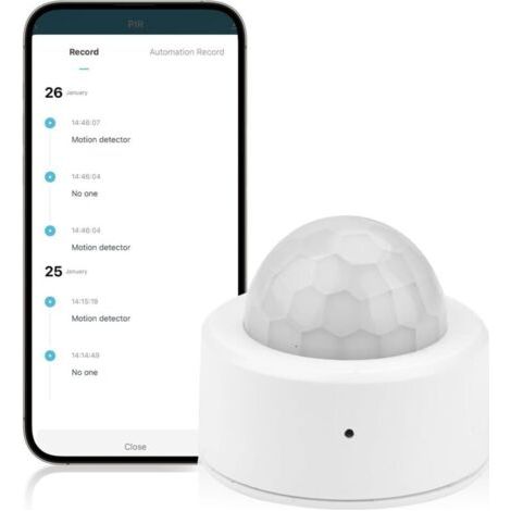 Capteur de Mouvement ,Connexion Zigbee Capteur Infrarouge avec Mouvement Humain+capteur de lumière 2-en-1 pour l'intérieur ou Le détecteur de Mouvement. (1/4)