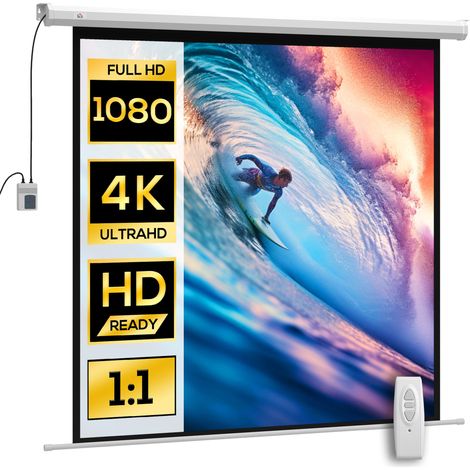 Telo Proiettore 85" Formato 1:1 con Telecomando 176,5x8x176,5 cm Bianco (1/5)