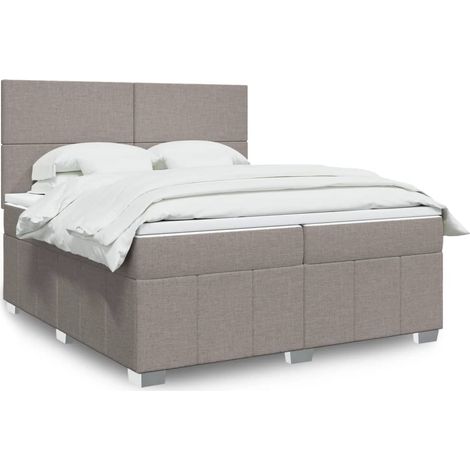 Boxspringbett mit Matratze Taupe 200x200 cm Stoff (1/5)