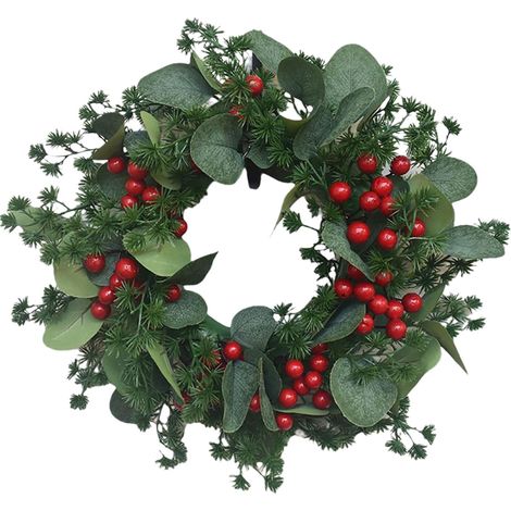 Guirlande De Noël - Feuillage Artificiel Avec Baies Rouges - Décoration Porte Fenêtre Mur Cheminée - 1 Pièce (1/5)
