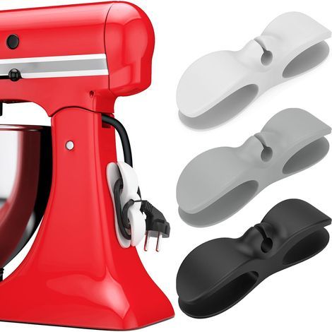 3 Pcs Organiseur Enrouleur Cordon en Silicone - Organisateur Adhésive pour Petits Appareils Cuisine Support Organiseur pour Câbles électroménagers Mixeurs Cafetière (1/5)