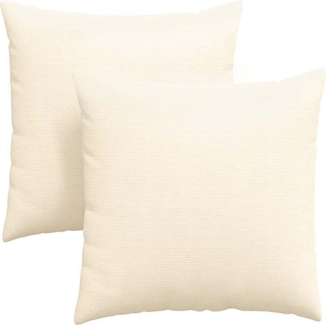Maison Exclusive - Sofakissen 2 Stück Creme 80 x 80 cm Cordstoff