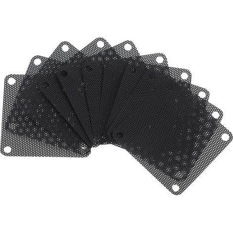 10 Pièces Filtre à Mailles, Ordinateur, Filtre, Ventilateur de Pc, PVC, Noir, 6cm, (1/5)