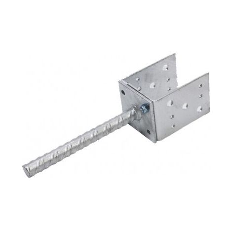 Pfostenhalter zum Einbetonieren in U-Form - Breitenverstellbar von 80 bis 140 mm - Verzinkt