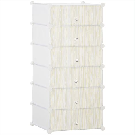 Bibliothèque Meuble de rangement modulable 6 cubes blanc (1/5)