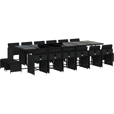 Maison Exclusive - Set de muebles jardín 17 pzas con cojines ratá (1/5)