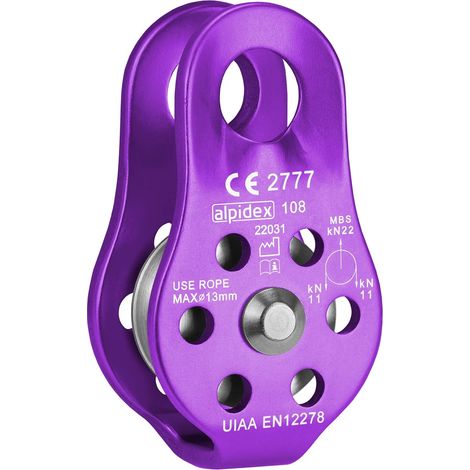 22 kN Umlenkrolle – 1 Stück – Aluminium und Stahl – EN12278-Norm – 13 mm Seil – Hebe- und Rettungsausrüstung (1/5)
