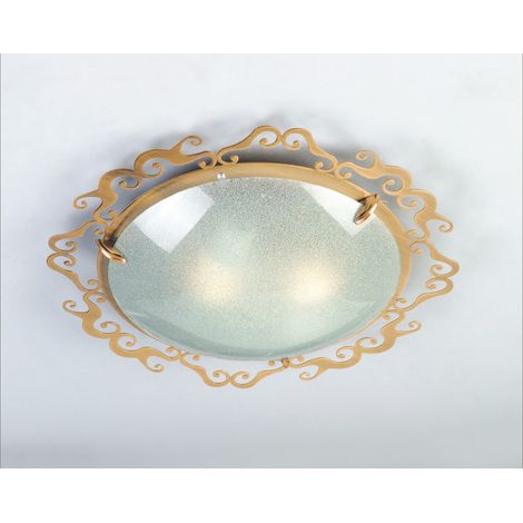 Plafonnier vintage patiné rond 2xE27 Candllx Casablanca