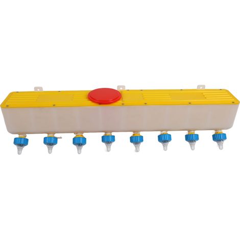 Abreuvoir mural en silicone pour agneaux, avec 8 tétines, seau de 10 L pour l'alimentation du bétail, idéal pour les agneaux allaitants. (1/5)