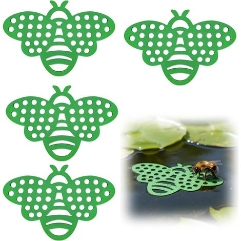 Îlot flottant pour abeilles, lot de 4, station d'abreuvement pour jardin extérieur, abreuvoir et bassin à papillons, plate-forme flottante anti-noyade en mousse EVA pour bain d'oiseaux, étang et hydra (1/5)