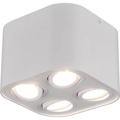 Spot plafond carré COOKIE blanc 4xGU10 Trio 612900431 (1/4)