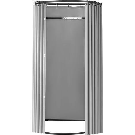 VEVOR Camerino di Prova da 100 x 95 x 200 cm Spogliatoio Portatile Mobile con Tende Spesse in Poliestere, Tenda Ombreggiante e Gancio, per Boutique, Sartorie e Spazi Esterni, Nero e Grigio-Bianco