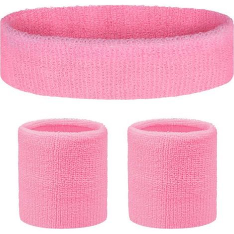 Ensemble de Bandeau de Sport et Bracelets en Coton, Ensemble bandeau anti-entorse et hautement élastique absorbant la transpiration,Accessoires de Fitness pour Hommes et Femmes (1/5)