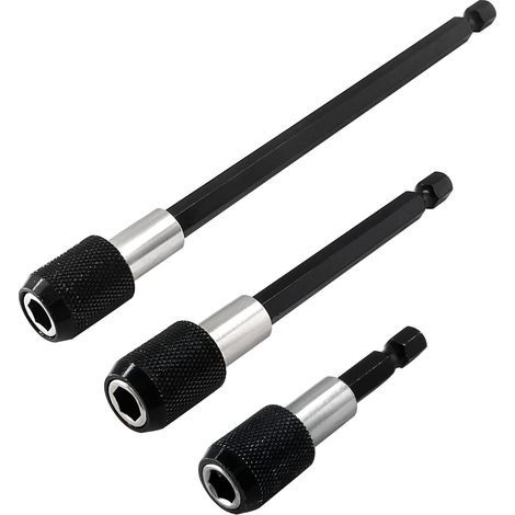 Prolunga per punte da trapano in 3 pezzi con supporto magnetico a sgancio rapido e attacco esagonale da 1/4 di pollice compatibile con tutte le punte da trapano con attacco da 1/4 di pollice (2 pollic