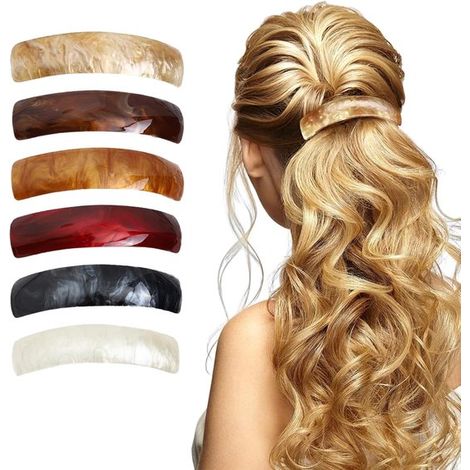 Lot de 6 pinces à cheveux plates – Style rétro – Prise solide – Cheveux épais et fins – Femmes et filles (1/5)