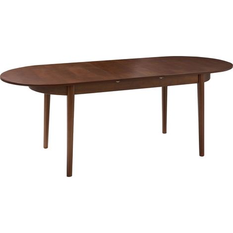 Tavolo da pranzo ovale allungabile moderno 180/220 x 90 cm Gambe di legno MDF Legno di frassino scuro Clavet (1/5)
