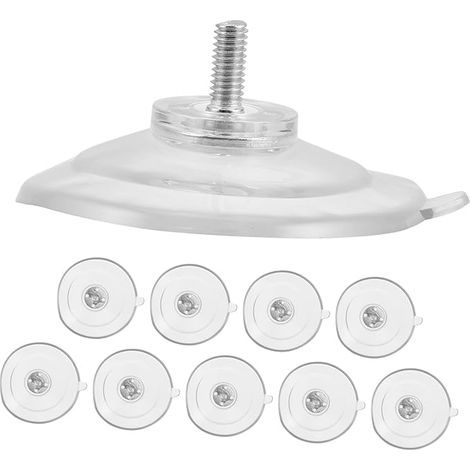 Juego de 10 ventosas con tornillos, de vidrio transparente, reforzadas, multifuncionales para cocina, baño, ventanas y accesorios, reutilizables y fáciles de colocar.
