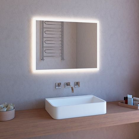 Badezimmerspiegel mit beleuchtetem LED-Touch und Bluetooth 100x70cm ETR106-L